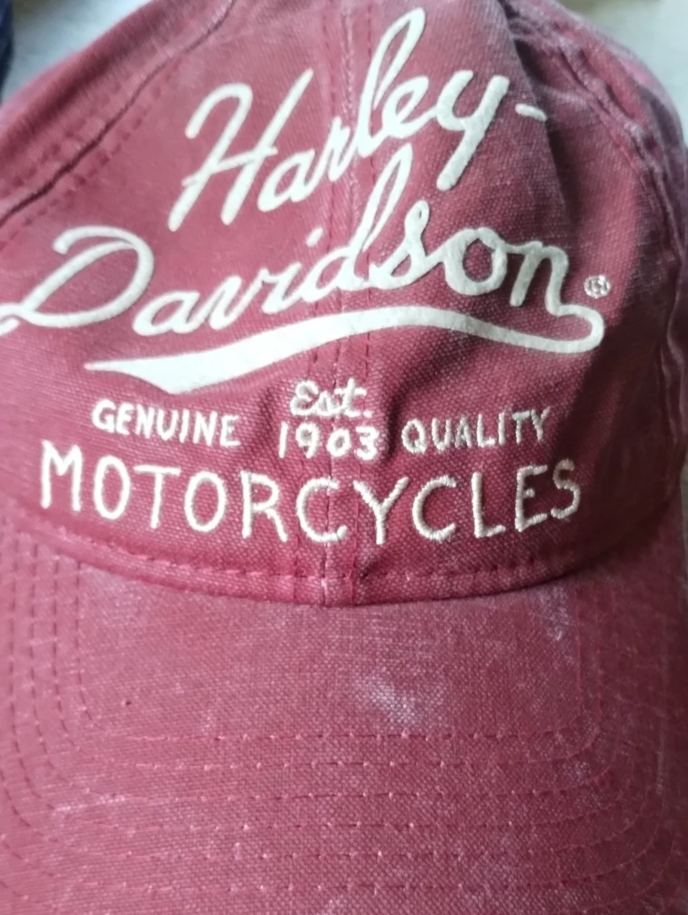 Harley-Davidson Maroon Cap with White Embroidered Logo